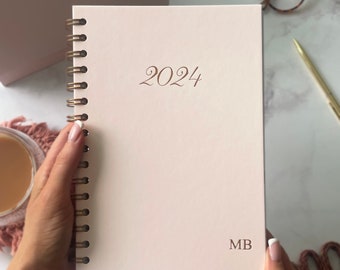 2024 Personalised Diary - Week Per View - Light Pink