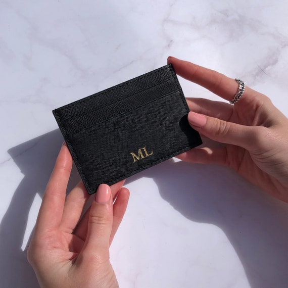 Black Saffiano Leather Card Holder