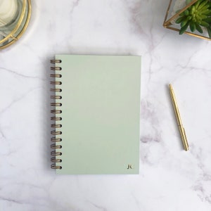 Spiral Bound Notebook Light Green Personalised Bottom Right Corner