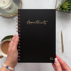Appointment Book - Undated - Black - Personalised