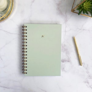 Spiral Bound Notebook Light Green Personalised Middle