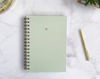 Spiral Bound Notebook - Light Green - Personalised