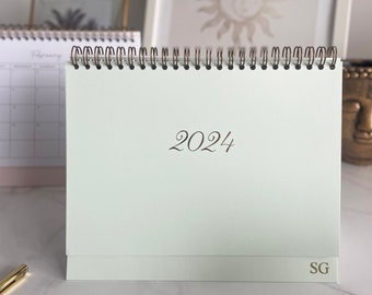 2024 Personalised Desk Calendar - Light Green