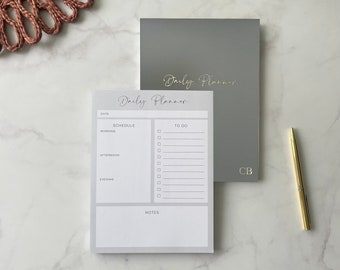 Daily Planner Notepad - Grey - Personalised