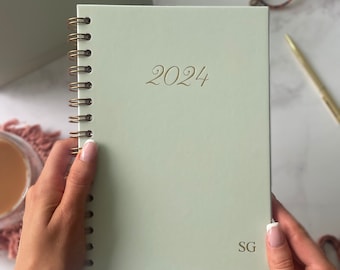 2024 Personalised Diary - Week Per View - Light Green