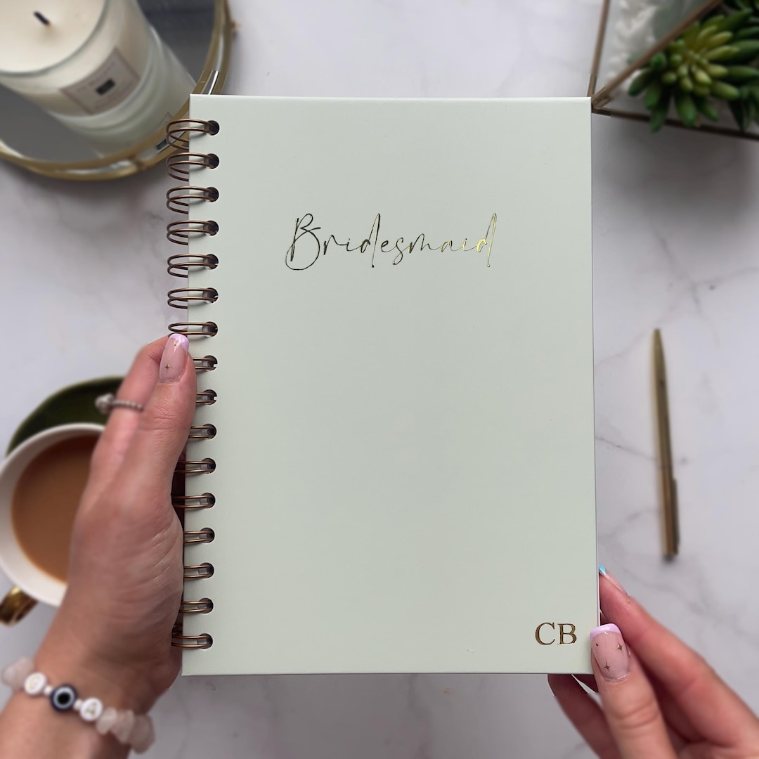 Personalised Bridal Spiral Bound Notebook - Light Green - Bride ...