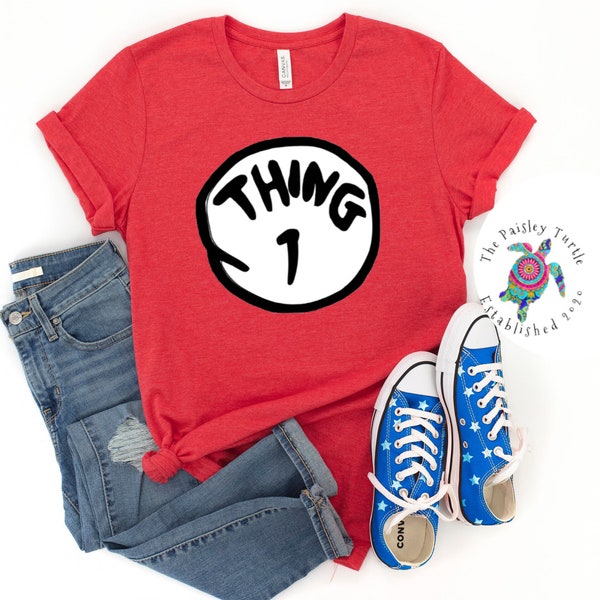 Thing 1 and 2 / Thing Mom and Dad / Dr. Seuss Chemises / Chemises graphiques