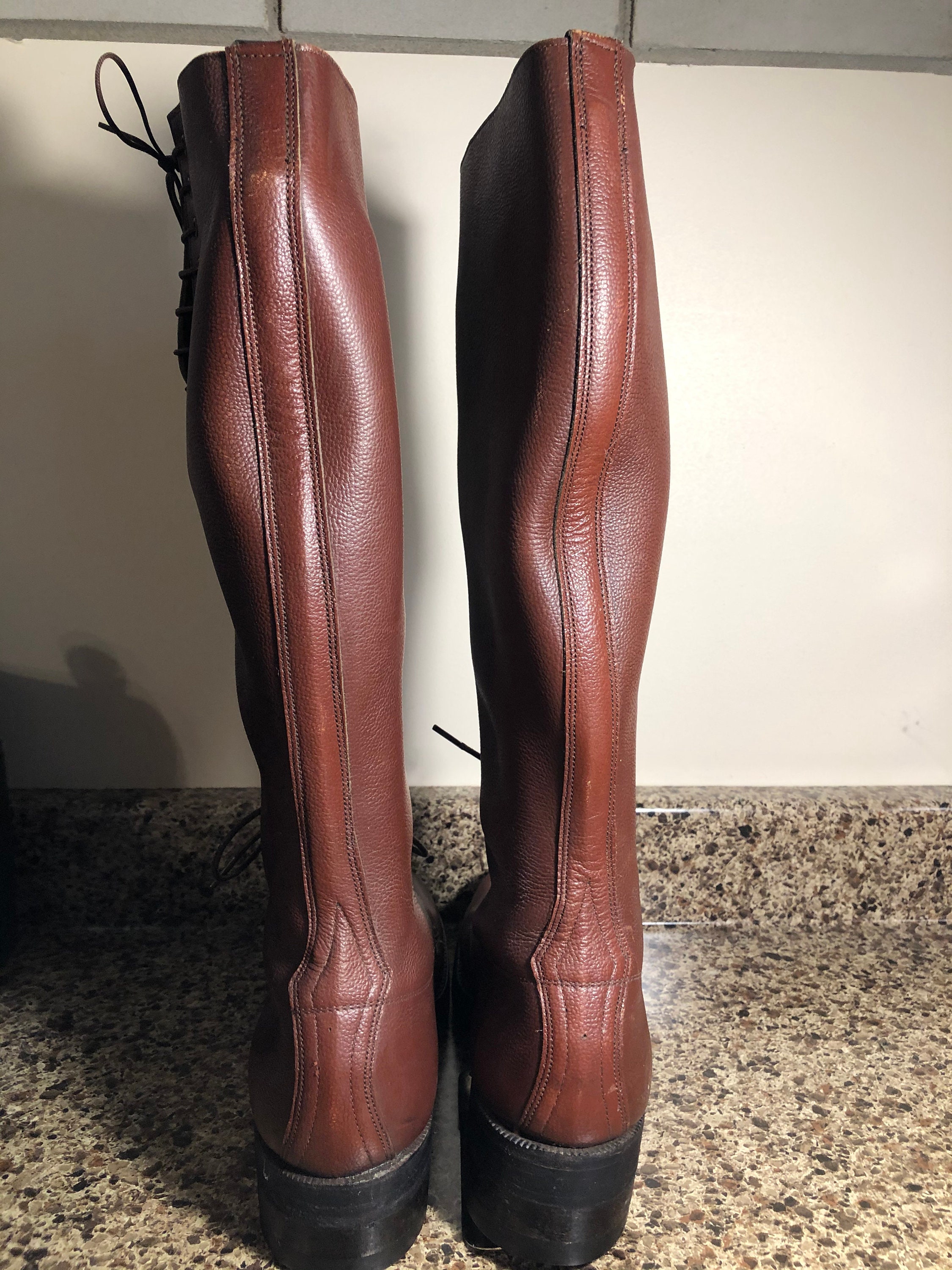 Vintage Canadian RCMP Strathcona High Brown Boots Size 8.5D | Etsy