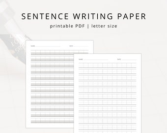 Handwriting Paper PDF for Sentence Writing, Blank Printable Block Writing Practice Worksheet and Adaptive Paper for Students and Teachers
