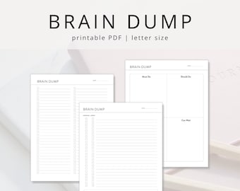 Brain Dump Template: Printable Task List & Eisenhower Matrix (PDF)