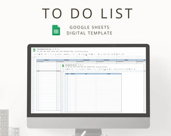 Minimalist Digital Prioritized To Do List Template for Organization & Productivity, Interactive Google Sheets Task List for Time Management