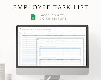 Minimalist Digital Employee Task List Template for Project Planning, Interactive Google Sheets To Do List for Small Business Team Management