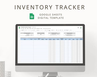 Minimalistisk digital lagerspårare för leveranskedjehantering, interaktiv Google Sheets-mall för lagerhantering för småföretag