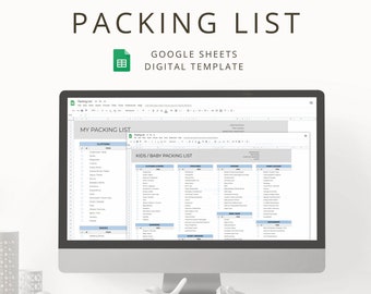 Digital Vacation Packing List Template for Organized Travel Planning, Editable Google Sheets Travel Packing Checklist for Families