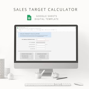 Digital Sales Goal and Target Revenue Calculator for Small Business Management, Interactive Google Sheets Sales Income & Profit Calculator