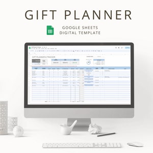 Digital Gift Planner & Tracker for Special Occasions and Holidays, Interactive Google Sheets Shopping List for Personal Gift Giving