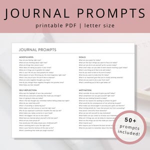 Minimalist Journal Prompts PDF for Daily Self-Reflection, Mindfulness and Motivation, Printable Writing Ideas Insert for Big Happy Planner