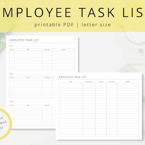Minimalist Employee Task List PDF Printable to Do List for - Etsy