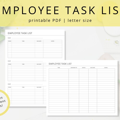 Minimalist Employee Task List PDF Printable to Do List for - Etsy