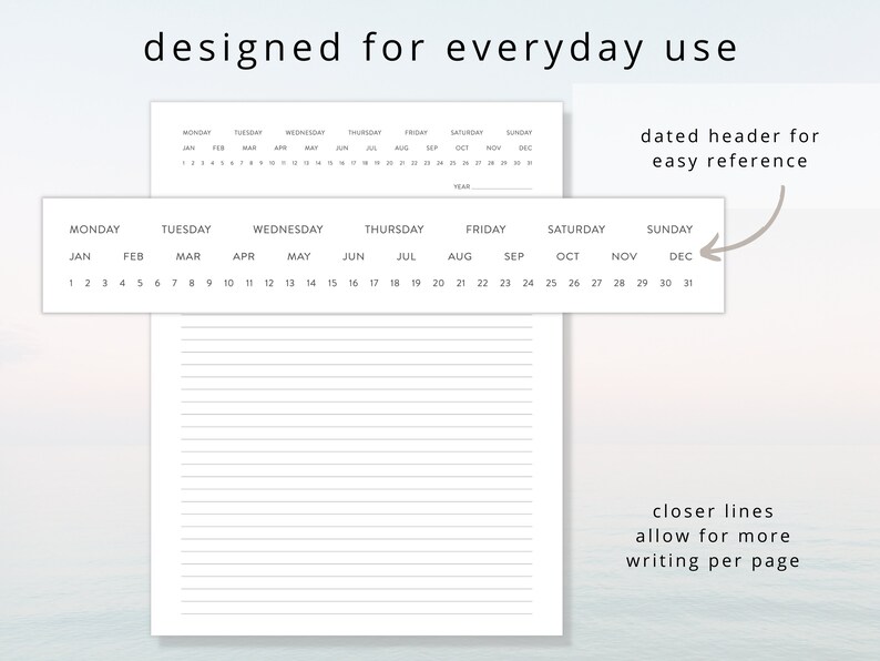 Narrow Lined Notes Dated Narrow Lined Paper Template: Note Taking, Studying (PDF Digital ...