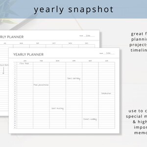 Minimalist Undated Yearly Planner PDF for Everyday Organization, Blank ...