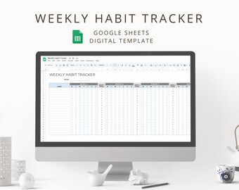 Weekly Digital Habit Tracker Spreadsheet for Routine Tracking, Interactive Google Sheets Daily Habit Checklist, Personal Goal Planning