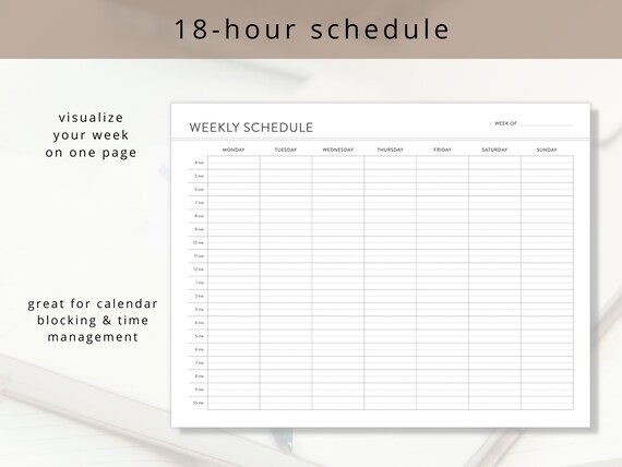 Minimalist Class Schedule PDF Template for School Week Organization,  Printable Undated Weekly Schedule for High School and College Students -  Etsy
