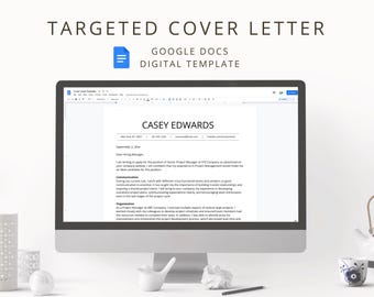 Minimalistisch Gezielte Anschreiben Vorlage: Bewerbungsschreiben für Google Docs (Digitaler Download)