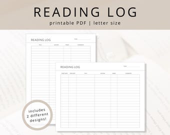Modelos de registro de leitura para impressão: rastreador de livros para estudantes (download em PDF)