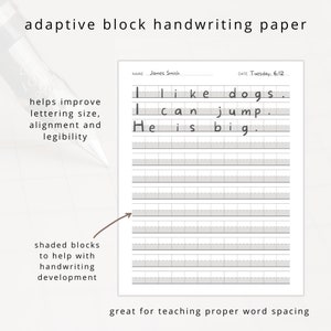 Had Writing Blocks Printable Handwriting Practice Worksheet: Sentence Writing, Block ...