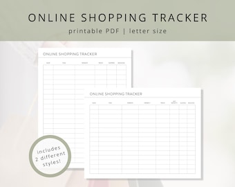 Minimalist Online Shopping Tracker PDF for Personal Purchases, Printable Online Order and Package Delivery Log for Everyday Gift Giving