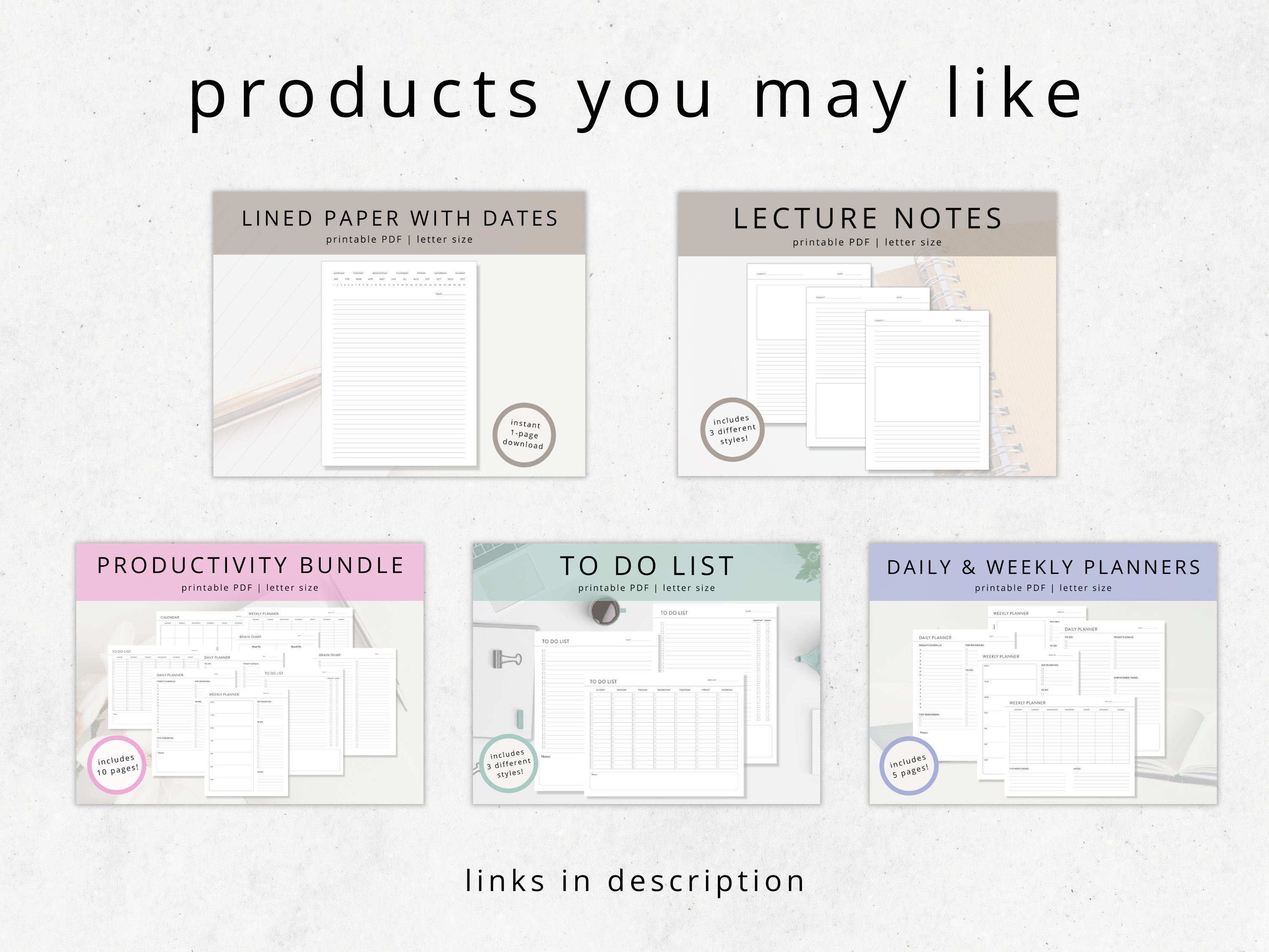 Minimalist Notes Pages PDF, Printable Writing Paper, Dot Grid Template ...