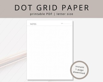 Minimalist 1/4" (~6mm) Dot Grid Paper for Bullet Journaling, Printable Dotted Notepad Template for Planning & Organization, Dotted Note Page