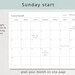 Minimalist Blank Monthly Desk Calendar PDF With Sunday or Monday Start ...