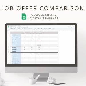 Job Offer Comparison Worksheet: Interactive Google Sheets Tool (digital ...