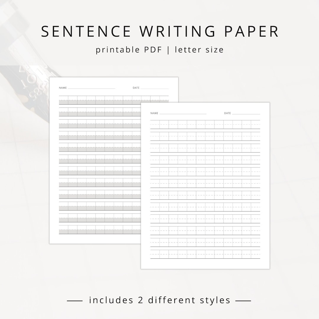 Printable Handwriting Practice Worksheet: Sentence Writing, Block ...