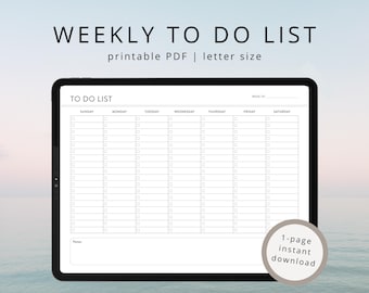 Minimalist Weekly To-Do List: Printable Task List Template (PDF Download)