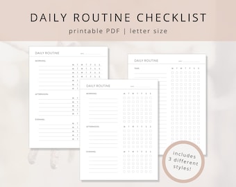 Minimalist Daily Routine Checklist Template: Printable Task Tracker (PDF Download)