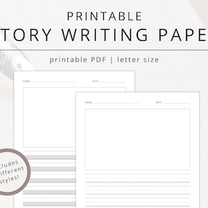 Kids Story Paper PDF for Storytelling, Blank Printable Creative Writing Practice Worksheet, Adaptive Drawing Paper for Students & Teachers