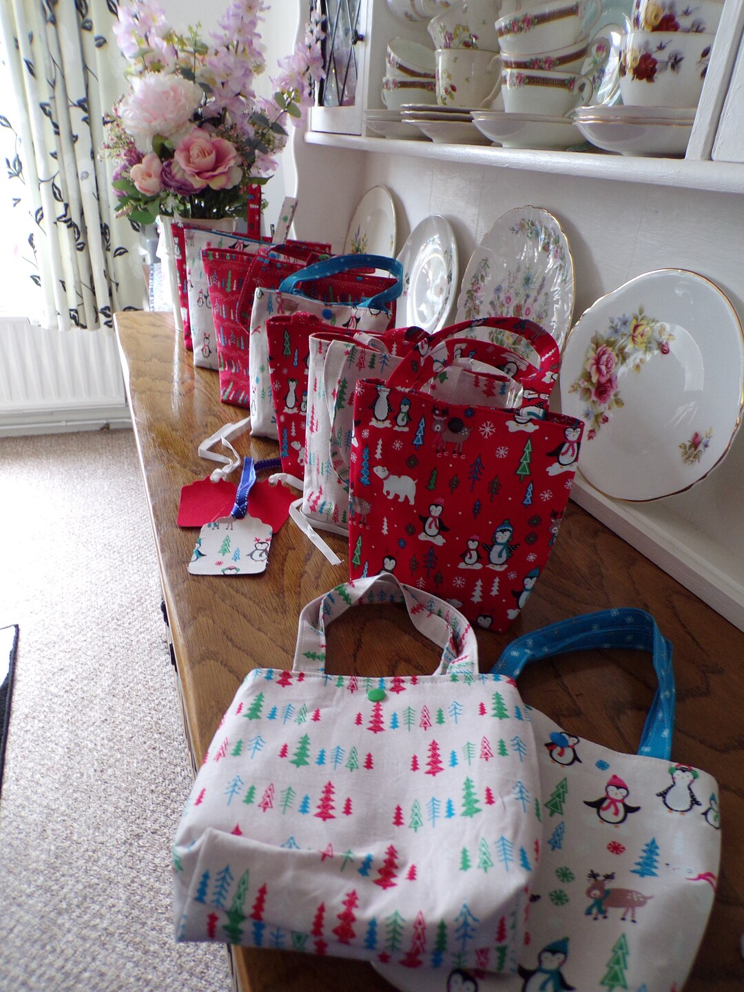 Christmas Fabric Gift Bag and Fabric Gift Tag Etsy New Zealand