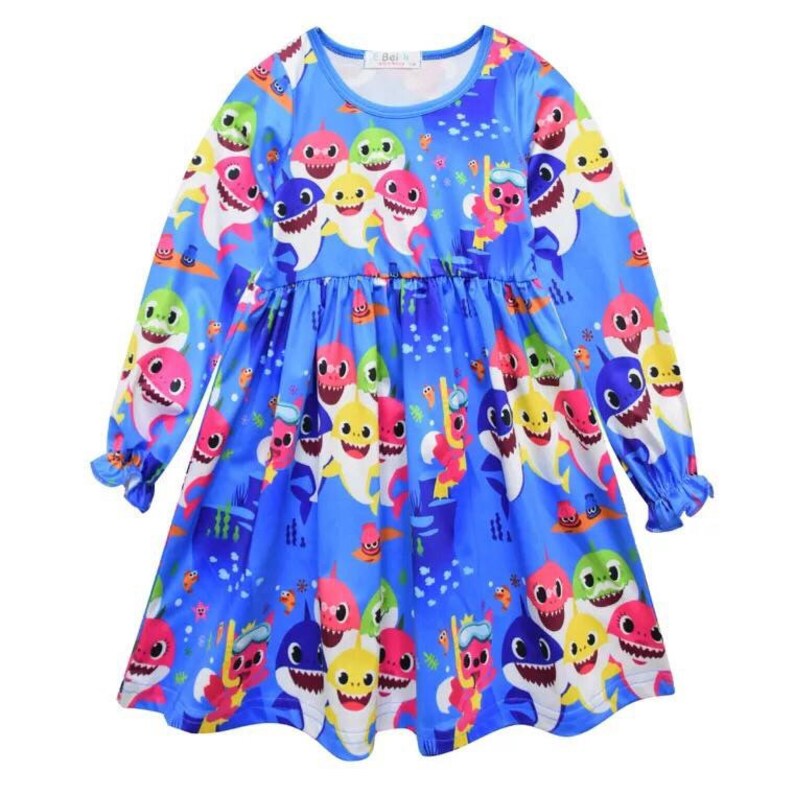 Baby Shark Long Sleeve Dress