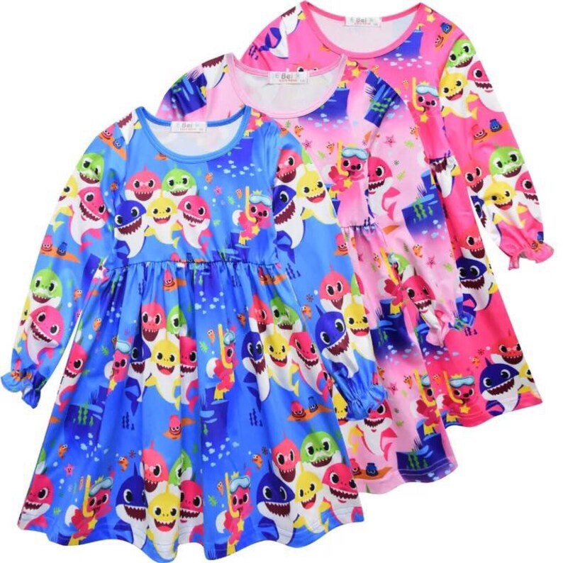 Baby Shark Long Sleeve Dress