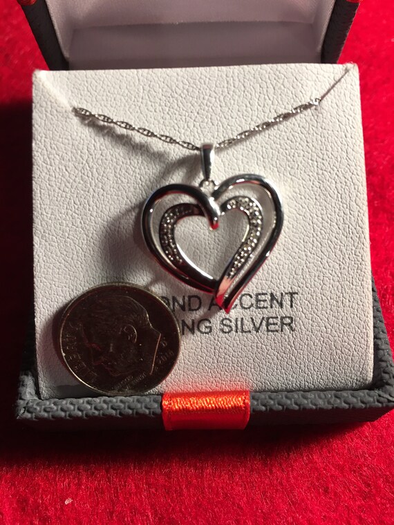 Sterling Silver Diamond Heart Pendent