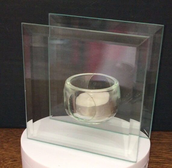 Led Crystal Double sided Square Candle Holder