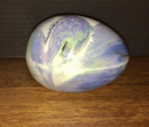 Multi Shades of Blue ceramic egg