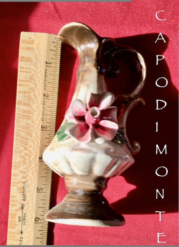 6" Vintage Capodimonte Italian Flower Pitcher