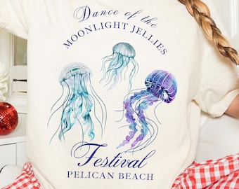 Stardew Valley Shirt, Dance of The Moonlight Jellies, Pelican Town Sweater, Video Gaming Merch, Gift for Gamer Girls, Cozy Gaming Top
