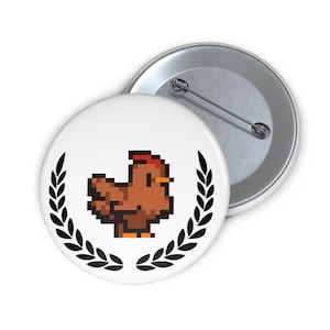 Pelican Town Pin - Pixel Chicken Pin, Gift For Gamer Girls, Video Gaming Merch, Stardew Valley Pin, Custom Gaming Pin