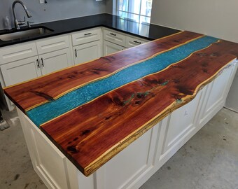 Sofa Table Custom Luxury Walnut And Resin Epoxy Viewing Etsy