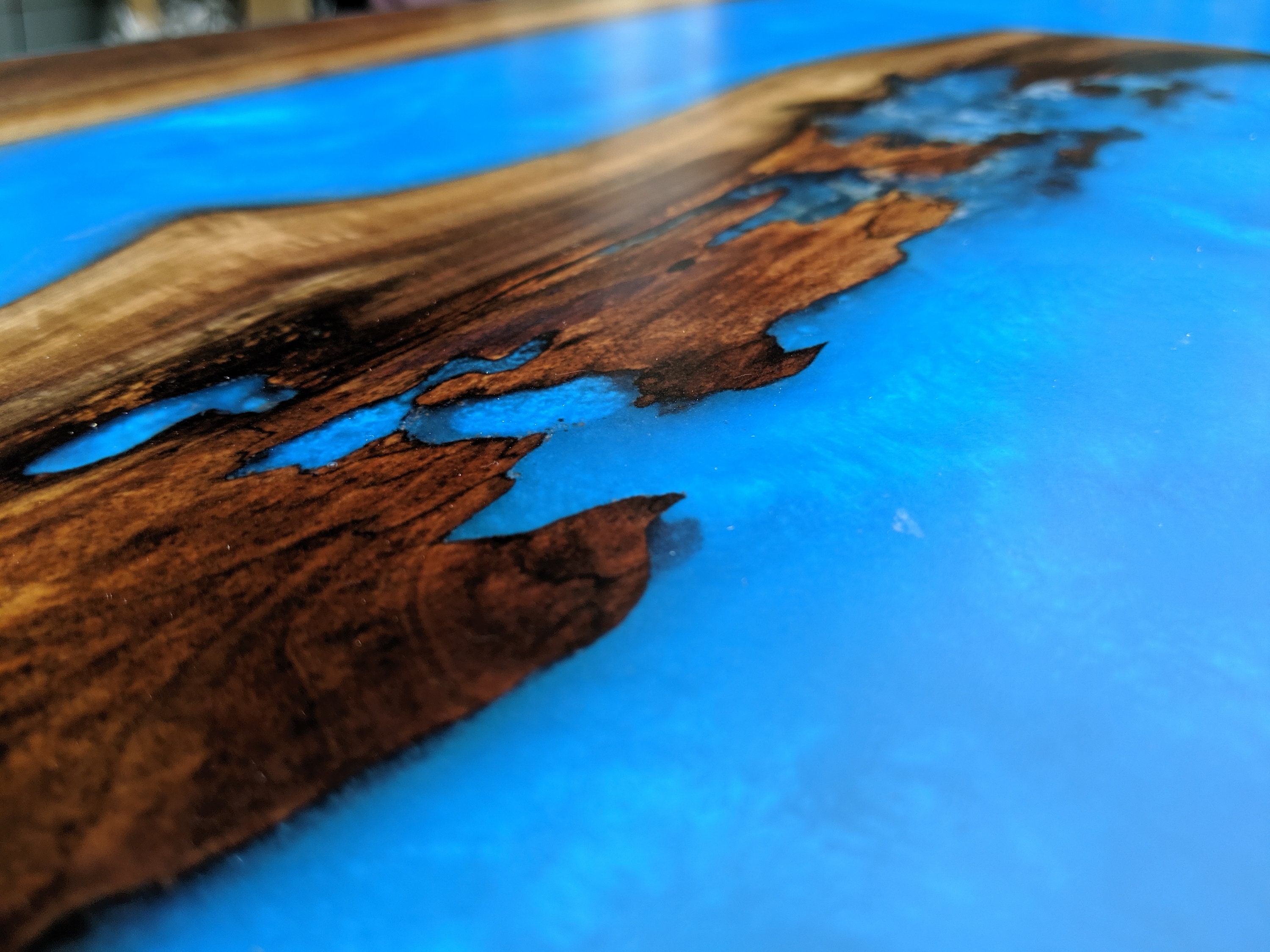Live Edge Walnut Computer Desk: Resin River Epoxy Desk - Etsy